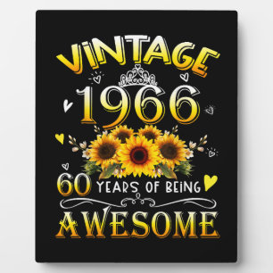 Vintage 1966 60 Years of Being Awesome Plaque