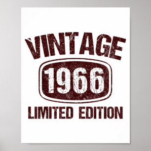 Vintage 1966 60 Years Old 60th Birthday Gift For M Poster