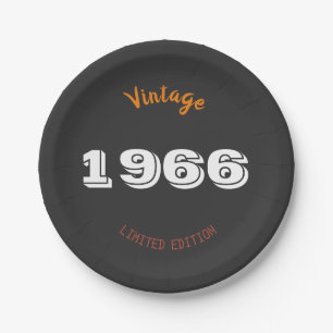 Vintage 1966 – 60th Birthday Party Limited Edition Paper Plate