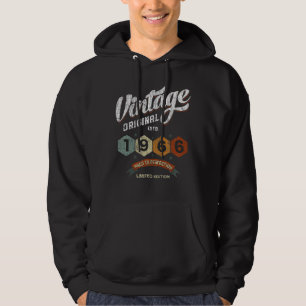 Vintage 1966 Bday Aged To Perfection 55th Birthday Hoodie