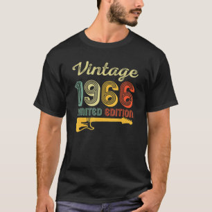 Vintage 1966 Birthday Guitar 56th Birthday 56 Year T-Shirt
