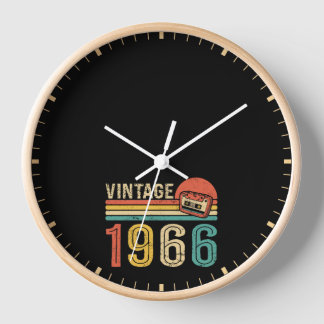 Vintage 1966 Birthday Music Cassette Tape Bday Clock