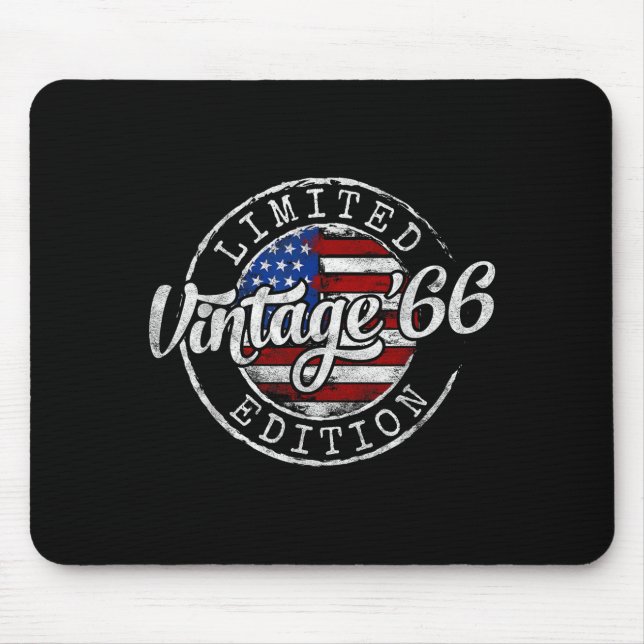 Vintage 1966 Stamp 60th Birthday Design Mouse Mat (Front)