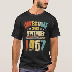 Vintage 1967 54Th Birthday Awesome Since September T-Shirt
