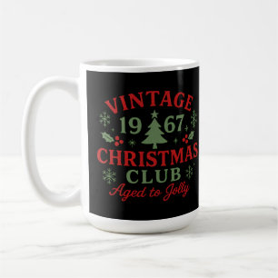 Vintage 1967 Christmas Club Aged to Jolly Retro Coffee Mug
