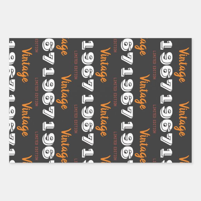 Vintage 1967 limited  edition Gift  Wrapping Paper Sheet (Front)