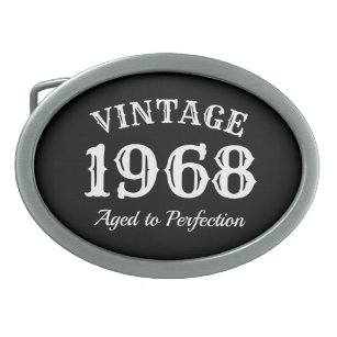 Vintage 1968 Aged to perfection 50th Birthday Oval Belt Buckle