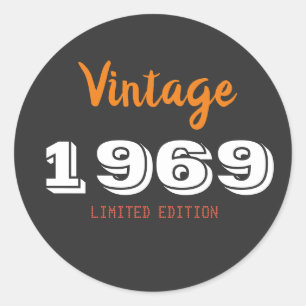 Vintage 1969 limited edition Gift Classic Round Sticker