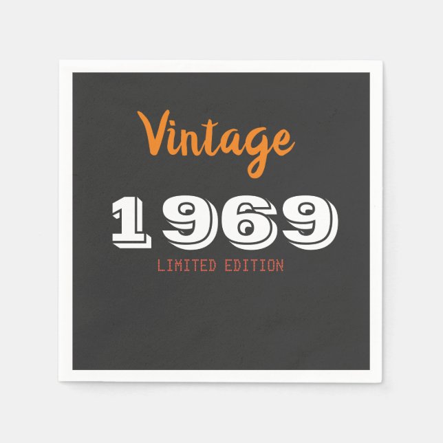 Vintage 1969 limited  edition Gift Napkin (Front)