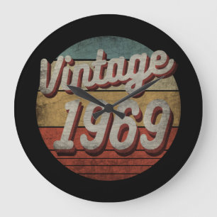 VINTAGE 1969 MEN WOMEN BIRTHDAY GIFT LARGE CLOCK