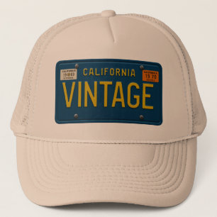 Vintage 1969   Retro California License Plate Surf Trucker Hat