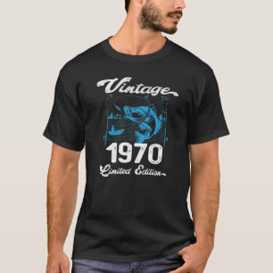 Vintage 1970 52 Year Old Fishing Fishermen Birthda T-Shirt