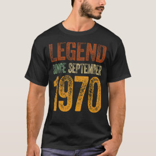 Vintage 1970 Birthday September Born Legend Since T-Shirt