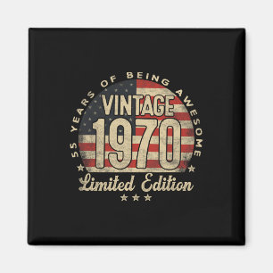 Vintage 1970 Limited Edition 55-year-old Gifts Usa Magnet