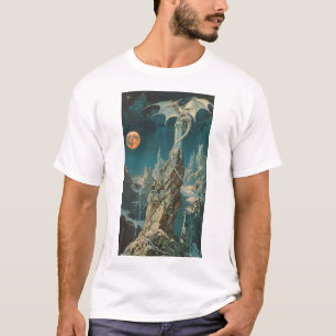 Vintage 1970s Dark Fantasy Book Cover Paper Art T- T-Shirt