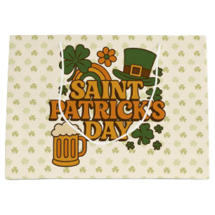 Vintage 1970s Saint Patrick's day Large Gift Bag