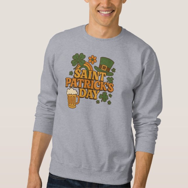 Vintage 1970s Saint Patrick's day  Sweatshirt (Front)