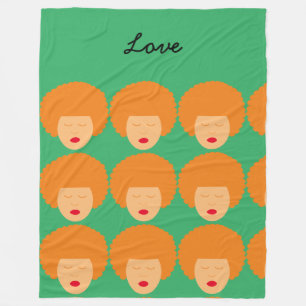 Vintage 1970s St. Patrick's Day Afro Monogram Fleece Blanket