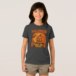Vintage, 1970s style Halloween pumpkin Tri-Blend Shirt