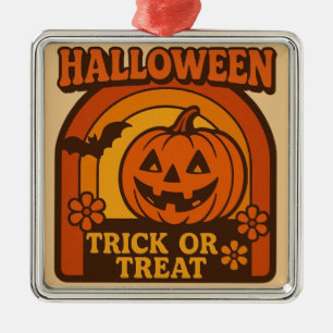 Vintage 1970s Trick or Treat Halloween Metal Tree Decoration
