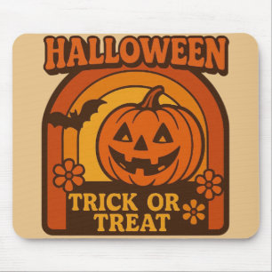 Vintage 1970s Trick or Treat Halloween Mouse Mat