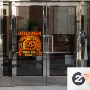 Vintage 1970s Trick or Treat Halloween Window Cling