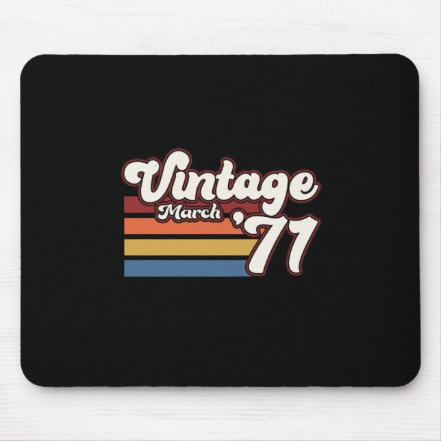 Vintage 1971 50th Birthday March Mouse Mat (Front)