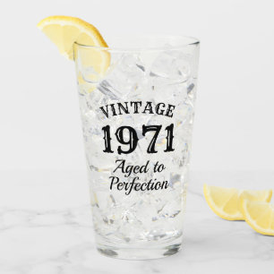 Vintage 1971 aged to perfection 50th Birthday gift Glass