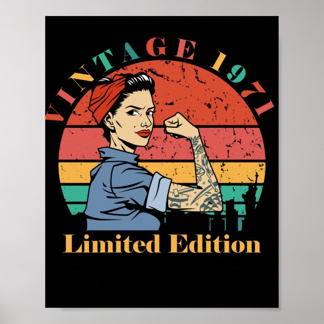 Vintage 1971 Born in 1971 Poster (Front)