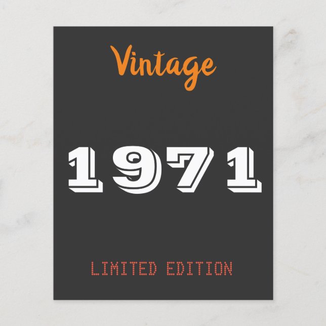 Vintage 1971 Limited Edition 55th Birthday Gift  (Front)