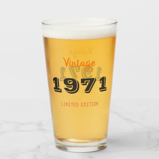 Vintage 1971 Limited Edition – 55th Birthday Glass (Front Filled)