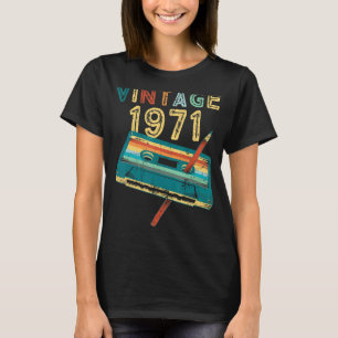 Vintage 1971 Music Cassette 52th Birthday 52 Year T-Shirt
