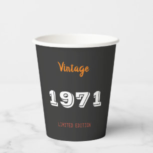 Vintage 1971 Paper Cups – 55th Birthday Party