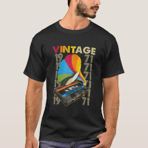 Vintage 1971 Retro Cassette 51St Birthday 51 Years T-Shirt