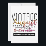Vintage 1972 50 Years Old Gifts 50Th Birthday Gift Save The Date<br><div class="desc">Vintage 1972 50 Years Old Gifts 50Th
Birthday Gift in pink and gold gradient colors with textured text. Design Phrase is Vintage August 1972 Limited Edition,  50 Years Of Being Awesome. 50th birthday design makes an excellent gift for a friend,  family member,  or coworker. Great for your b-day party!</div>