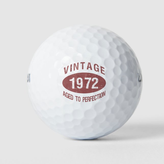 Vintage 1972 50th Birthday Golf Balls (Front)