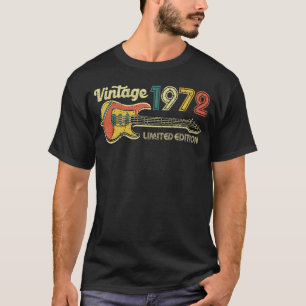 Vintage 1972 Birthday Gifts, Guitar Lovers 51st Bi T-Shirt