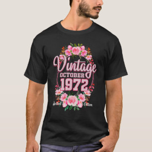 Vintage 1972 Flowers 50 Years Old Birthday T-Shirt
