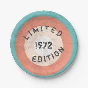 Vintage 1972 Limited Edition 54th Birthday Party  Paper Plate
