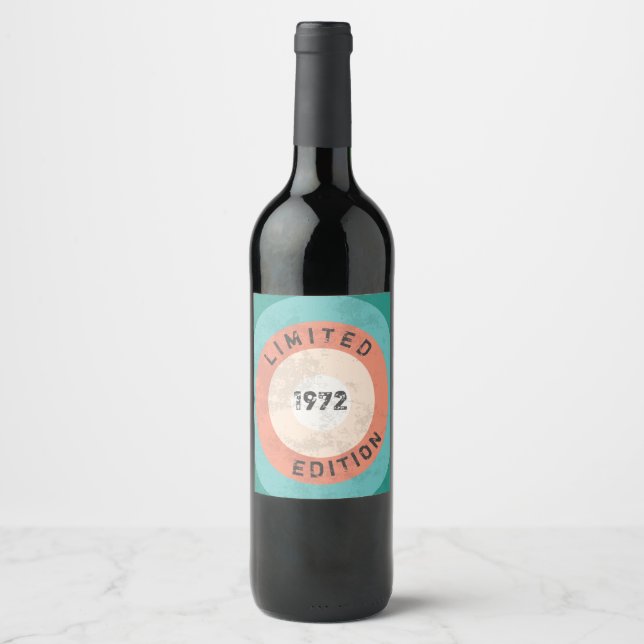 Vintage 1972 Limited Edition 54th Birthday  Wine Label (Front)