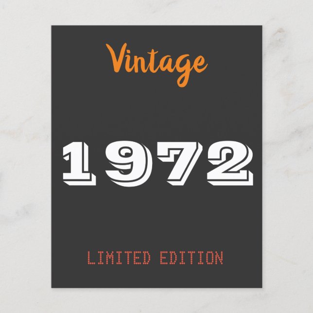 Vintage 1972 Limited Edition – Personalised 54th (Front)