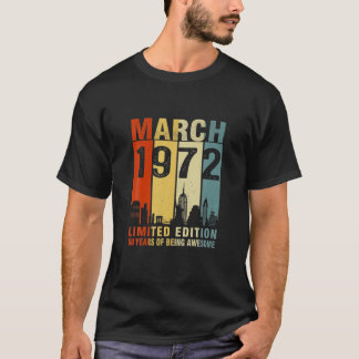 Vintage 1972 Retro 50'S - 50Th For Men Women B-Day T-Shirt