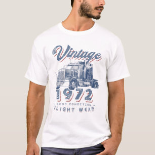 Vintage 1972 Trucker Big Rig Truck Driver 50Th Bir T-Shirt