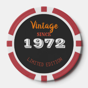 Vintage 1972 year limited edition Birthday Poker Chips