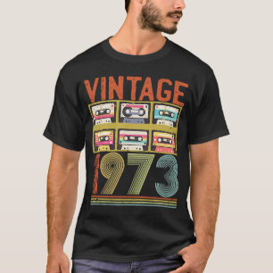 Vintage 1973 50th Birthday 50 Year Old Cassette Ta T-Shirt