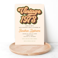 Vintage 1973 50th Birthday Invitation 