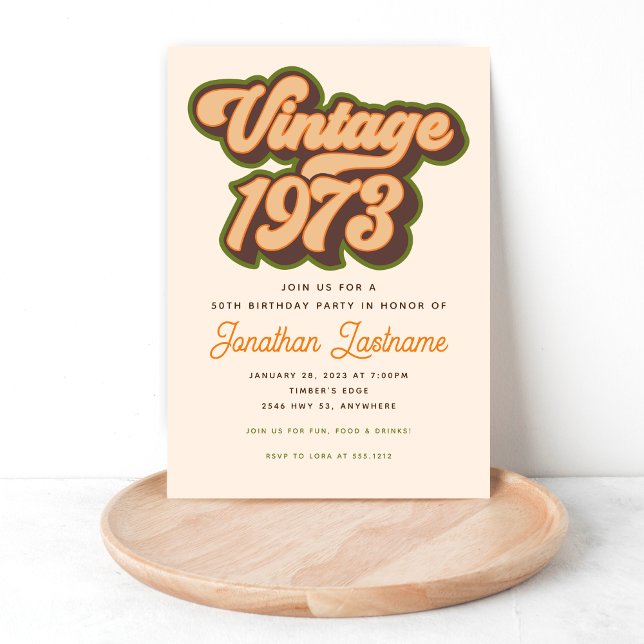 Vintage 1973 50th Birthday Invitation  (Creator Uploaded)