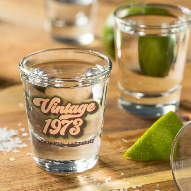 Vintage 1973 Birth Year Custom Shot Glass (Creator Uploaded)