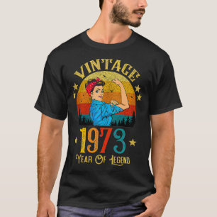 Vintage 1973 Birthday Gift For Women Funny 51 Year T-Shirt