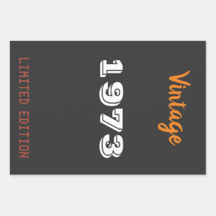 Vintage 1973 limited edition 50th Birthday Gift Wrapping Paper Sheet